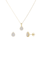CONJUNTO GOTA CRAVEJADO COM ZIRCÔNIA CRISTAL CJ219-O