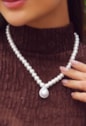CONJUNTO GOTA PÉROLA SHELL CRAVEJADO BANHADO RÓDIO CJ198-R