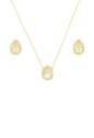 CONJUNTO GOTA YELLOW CRAVEJADO OURO CJ180-O