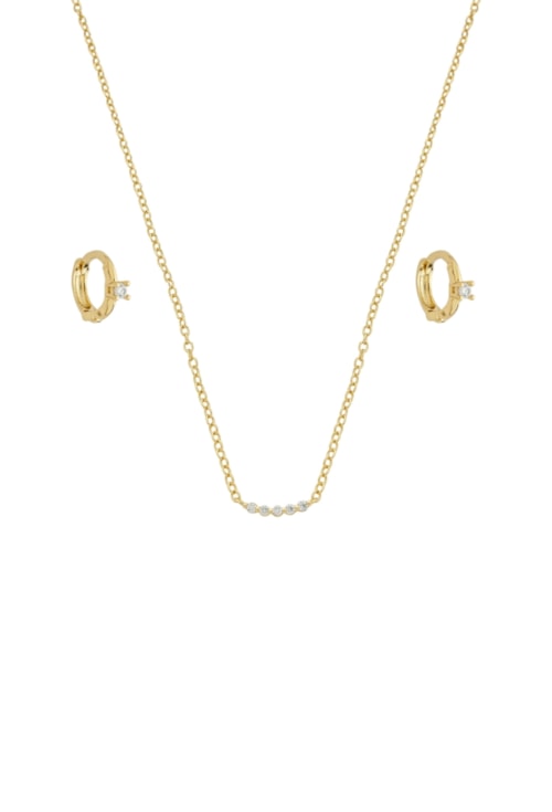 CONJUNTO INFANTIL ARGOLINHA COM ZIRCÔNIA E PINGENTE CURVO CRAVEJADO CJ144-O CONJUNTO INFANTIL ARGOLINHA COM ZIRCÔNIA E PINGENTE CURVO CRAVEJADO CJ144-O