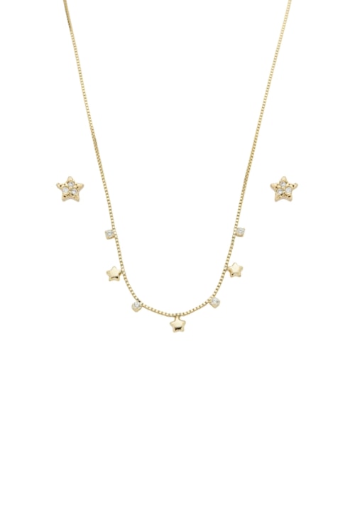 CONJUNTO INFANTIL DELICADO ESTRELA CRAVEJADA CJ154-O