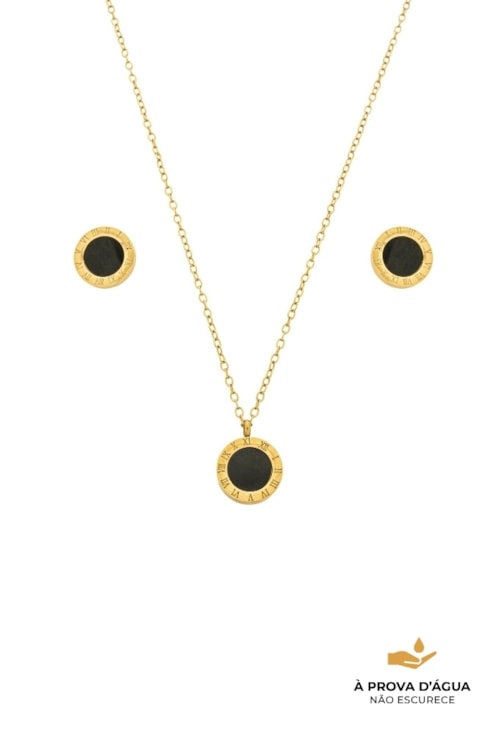 CONJUNTO INSPIRAÇÃO ÔNIX AÇO INOX DOURADO CJ132-AD