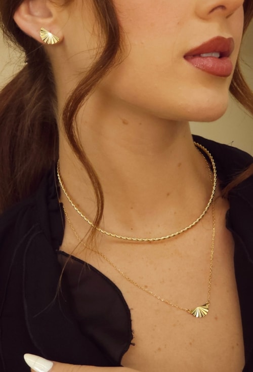 CONJUNTO LEQUE DELICADO NO OURO CJ136-O