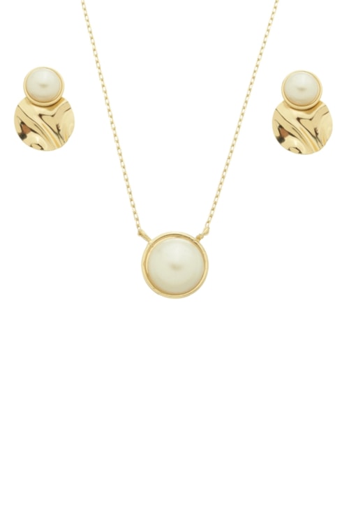 CONJUNTO MARTELADO COM BASE DE PÉROLA CJ109-O