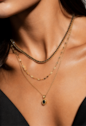 CONJUNTO OVAL COM PEDRA ÔNIX BANHADO A OURO CJ215-O
