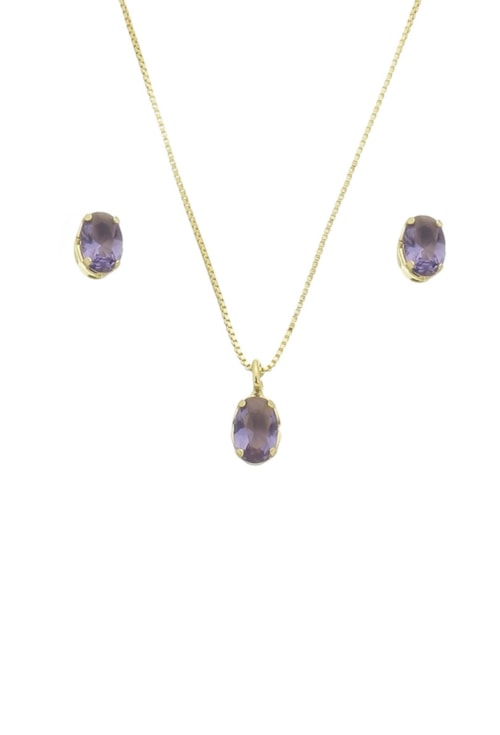 CONJUNTO PEDRA OVAL PEQUENA NO TANZANITA CJ088-O CONJUNTO PEDRA OVAL PEQUENA NO TANZANITA CJ088-O