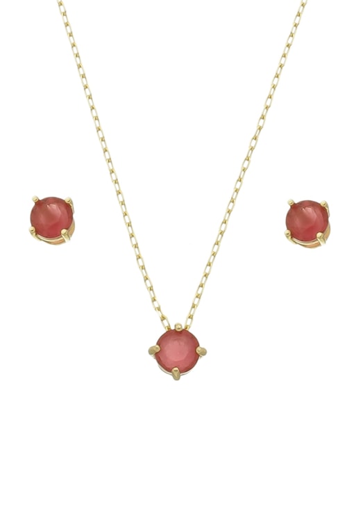 CONJUNTO PEDRA REDONDA DE RUBELITA FOSCA CJ067-O CONJUNTO PEDRA REDONDA DE RUBELITA FOSCA CJ067-O