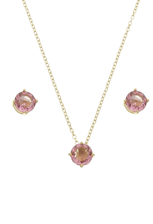 CONJUNTO PEDRA REDONDA GRANDE DE SAFIRA ROSA CJ092-O CONJUNTO PEDRA REDONDA GRANDE DE SAFIRA ROSA CJ092-O