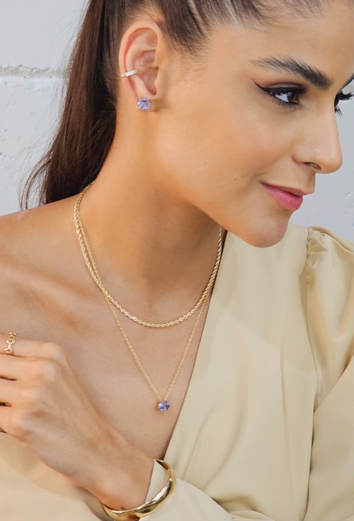 CONJUNTO PEDRA REDONDA GRANDE DE TANZANITA RUTILADA CJ092-O CONJUNTO PEDRA REDONDA GRANDE DE TANZANITA RUTILADA CJ092-O