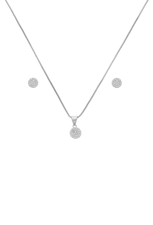 CONJUNTO REDONDO CRAVEJADO COM MICRO ZIRCÔNIAS CJ129-R