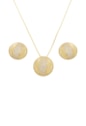 CONJUNTO REDONDO CRAVEJADO ZIRCÔNIA BANHADO OURO CJ204-O