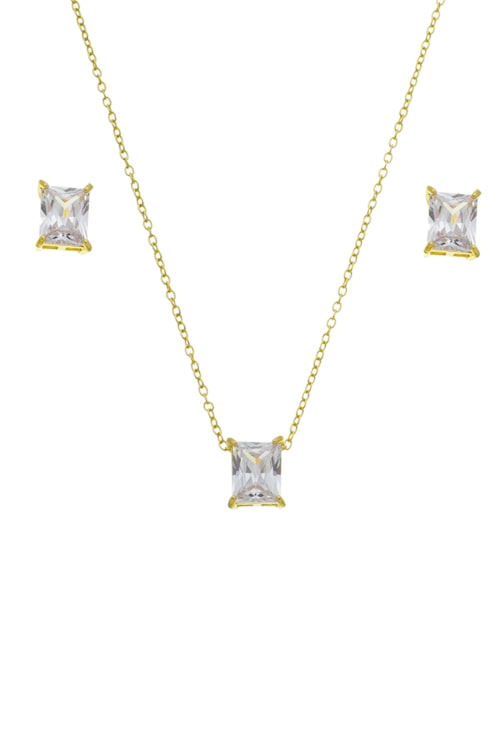 CONJUNTO RETANGULAR DE PEDRA CRISTAL CJ095-O