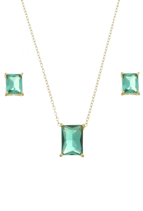 CONJUNTO RETANGULAR DE PEDRA TURMALINA CJ094-O