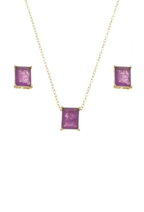 CONJUNTO RETANGULAR DE PEDRA ULTRA VIOLET FUSION CJ083-O CONJUNTO RETANGULAR DE PEDRA ULTRA VIOLET FUSION CJ083-O