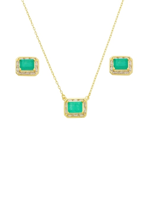 CONJUNTO RETANGULAR TURMALINA FUSION OURO CJ181-O