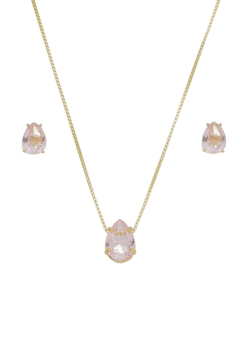 CONUNTO DE GOTA COM PEDRA RUTILADA KUNZITA CJ058-O CONUNTO DE GOTA COM PEDRA RUTILADA KUNZITA CJ058-O