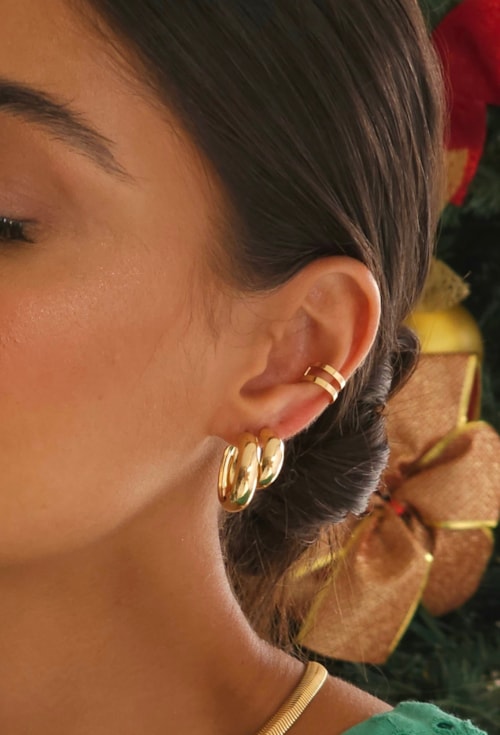 DUPLA DE ARGOLINHAS ABAULADAS LISAS BM1592-O DUPLA DE ARGOLINHAS ABAULADAS LISAS BM1592-O