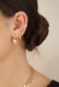 DUPLA DE ARGOLINHAS MINIMALISTAS CRAVEJADAS NO OURO BM1788-O