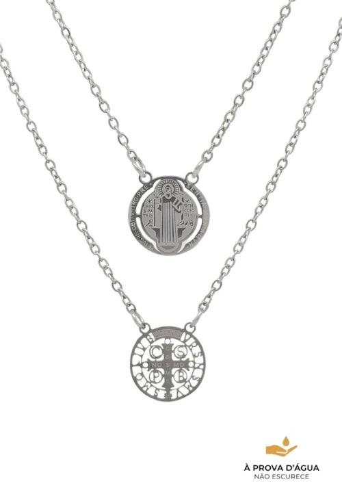 ESCAPULÁRIO MASCULINO SÃO BENTO INOX CO672-A