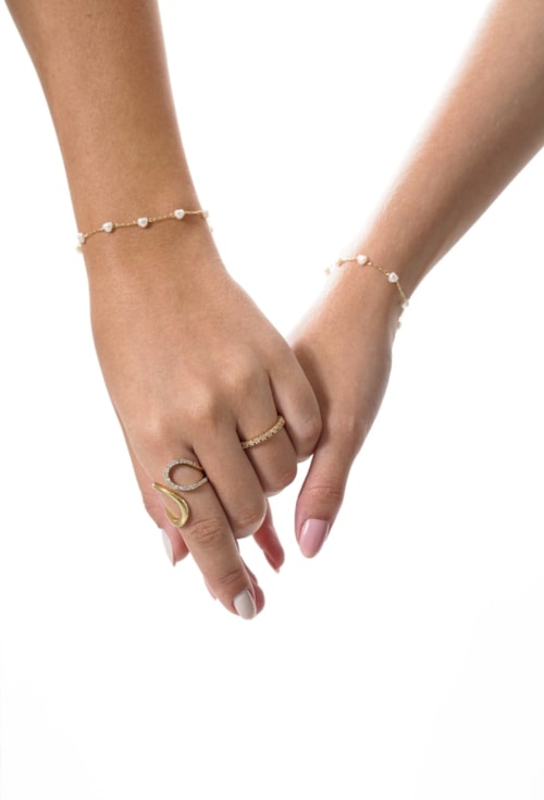 KIT DE PULSEIRAS MÃE E FILHA NO OURO PM441-O