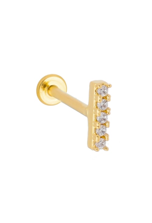PIERCING BARRINHA CRAVEJADA NO OURO BM710-O