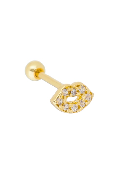 PIERCING BOCA COM ZIRCÕNAS NO OURO BM717-O