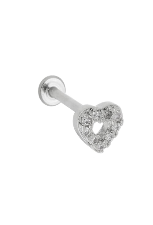 PIERCING CORAÇÃO VAZADO COM ZIRCÔNIAS NO RÓDIO BM723-R