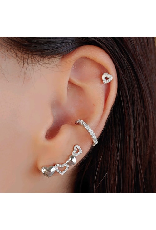 PIERCING CORAÇÃO VAZADO COM ZIRCÔNIAS NO RÓDIO BM723-R