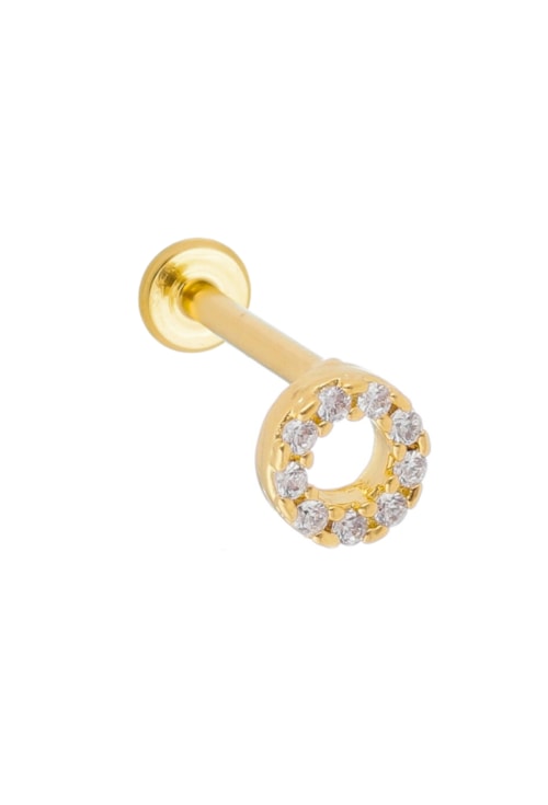 PIERCING DE CÍRCULO VAZADO NO OURO BM726-O