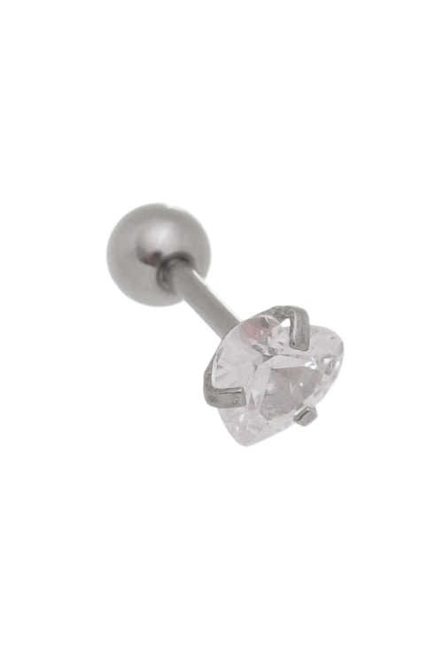 PIERCING DE FURO COM ZIRCÔNIA DE CORAÇÃO MÉDIO BM643-A PIERCING DE FURO COM ZIRCÔNIA DE CORAÇÃO MÉDIO BM643-A