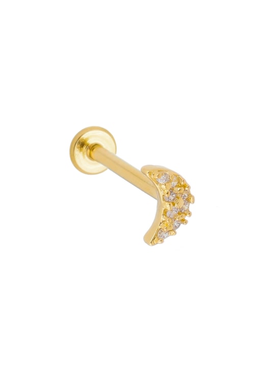 PIERCING DE LUA COM ZIRCÔNIAS NO OURO BM712-O