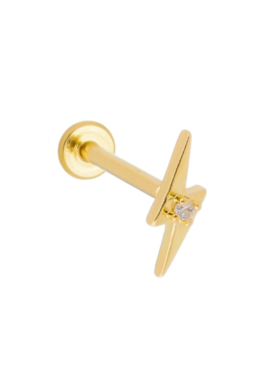 PIERCING DE RAIO COM ZIRCÔNIA NO OURO BM716-O