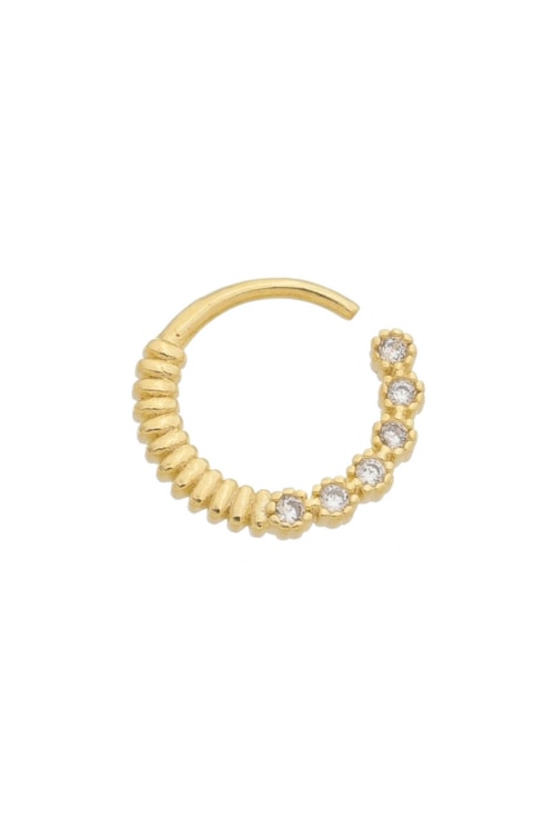 PIERCING DE TORÇÃO TEXTURIZADO E CRAVEJADO BM1120-O PIERCING DE TORÇÃO TEXTURIZADO E CRAVEJADO BM1120-O