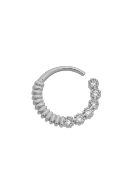 PIERCING DE TORÇÃO TEXTURIZADO E CRAVEJADO BM1120-R PIERCING DE TORÇÃO TEXTURIZADO E CRAVEJADO BM1120-R