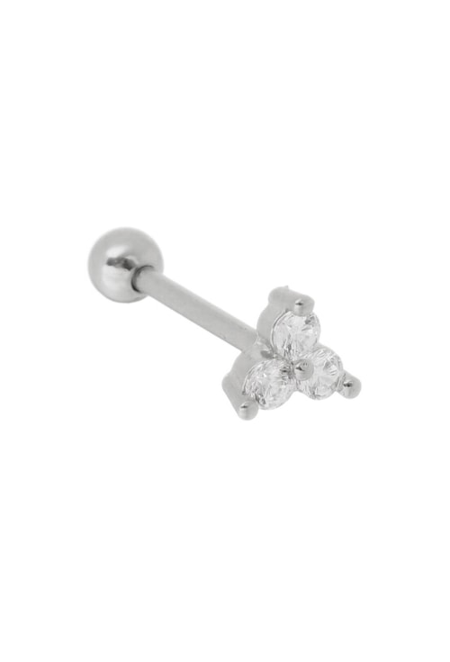 PIERCING DE TREVO COM 3 ZIRCÔNIAS NO RÓDIO BM725-R
