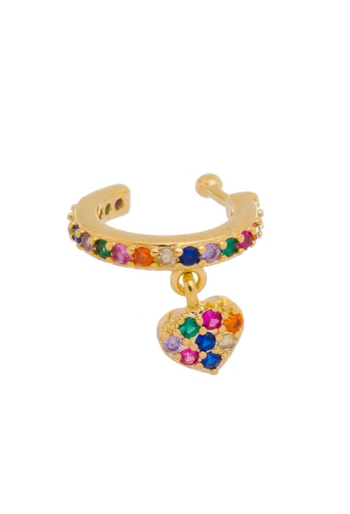PIERCING FAKE COM CORAÇÃO CRAVEJADO COLORS BM824-O