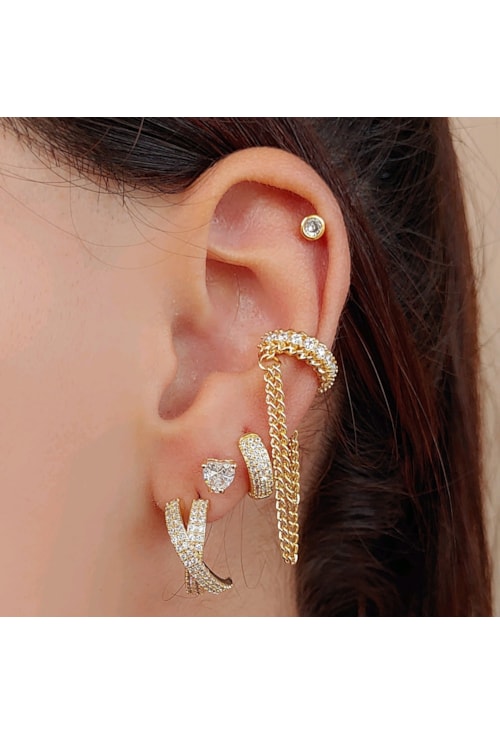 PIERCING FAKE COM CORRENTE E ZIRCÔNIA BM1079-O