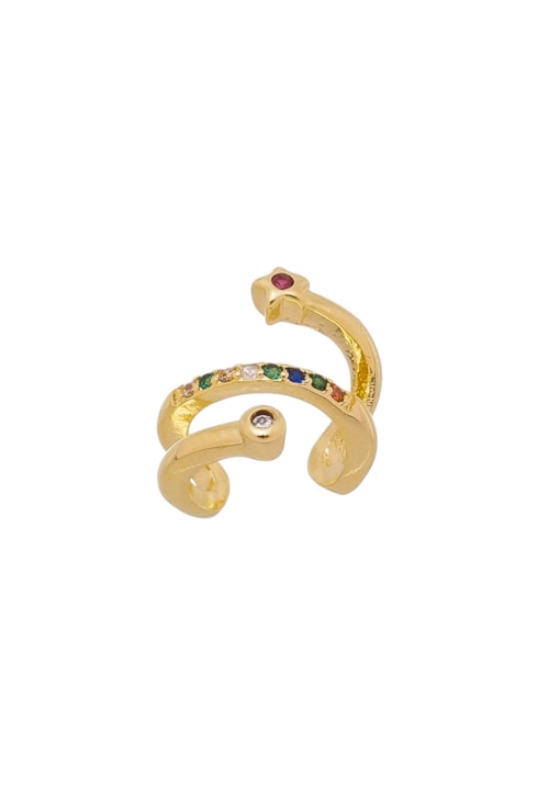 PIERCING FAKE COM ESTRELA E ZIRCÔNIAS COLORIDAS BM1028-O