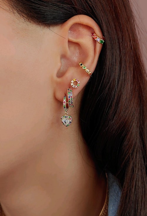 PIERCING FAKE COM PEDRAS COLORIDAS BM1069-O