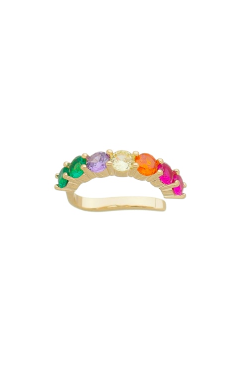 PIERCING FAKE COM PEDRAS COLORIDAS REDONDA BM1235-O
