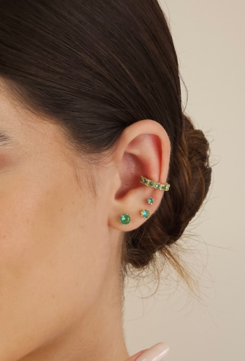 PIERCING FAKE COM PEDRAS TURMALINAS BM1207-O