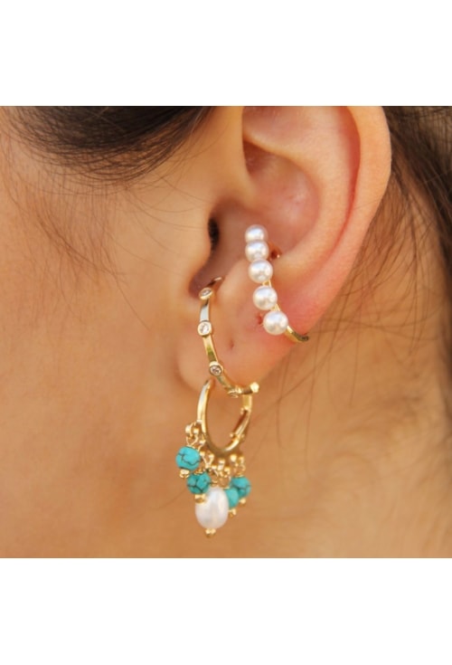 PIERCING FAKE COM PONTOS DE LUZ NO OURO BM448-O