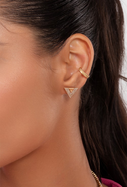 PIERCING FAKE COM TEXTURA NO OURO BM450-O
