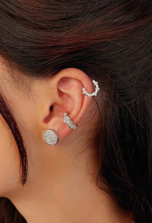 PIERCING FAKE COM ZIRCÔNIAS BAGUETE BM1057-R