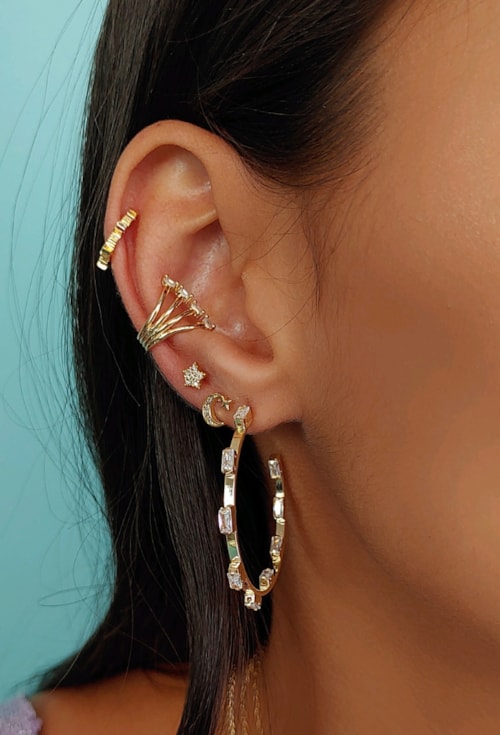 PIERCING FAKE COM ZIRCONIAS BAGUETE BM592-O PIERCING FAKE COM ZIRCONIAS BAGUETE BM592-O