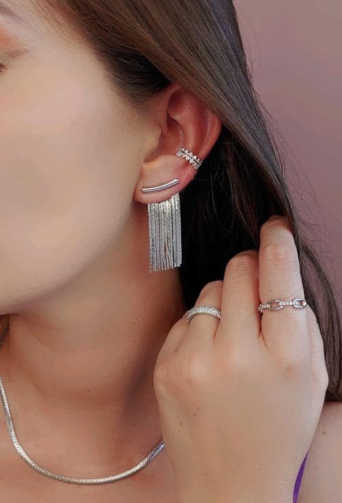 PIERCING FAKE COM ZIRCÔNIAS TRIANGULAR BM1040-R