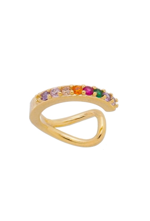 PIERCING FAKE CRAVEJADO COLORS NO OURO BM819-O