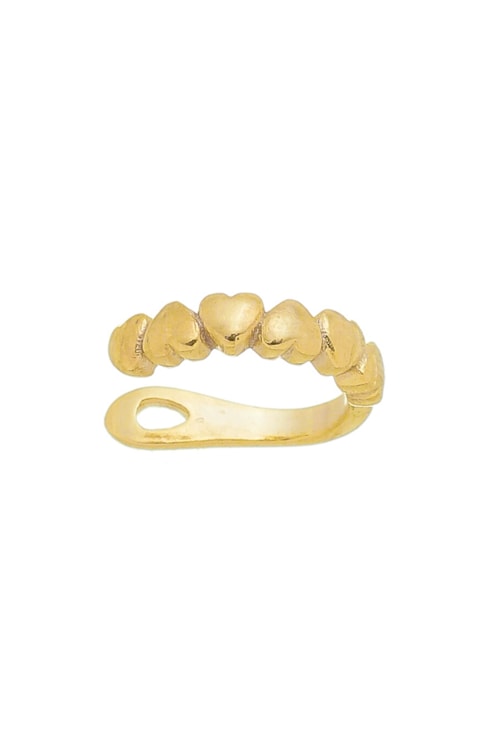 PIERCING FAKE DE CORAÇÕES NO OURO BM822-O