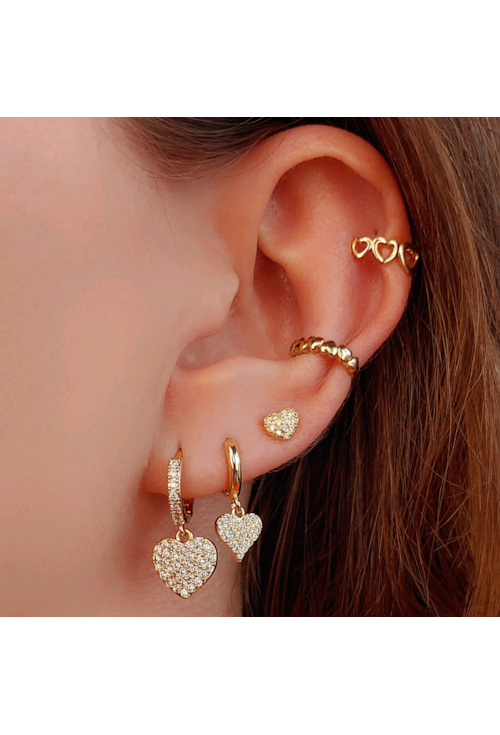 PIERCING FAKE DE CORAÇÕES NO OURO BM822-O