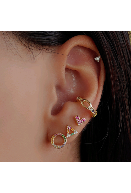 PIERCING FAKE DE ELOS COM ZIRCÔNIAS COLORIDAS BM1029-O PIERCING FAKE DE ELOS COM ZIRCÔNIAS COLORIDAS BM1029-O